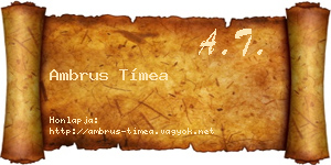 Ambrus Tímea névjegykártya