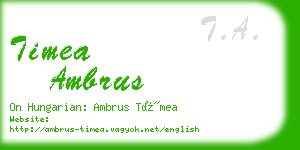 timea ambrus business card